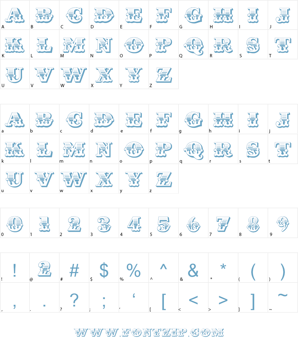 Cast Iron Font Character